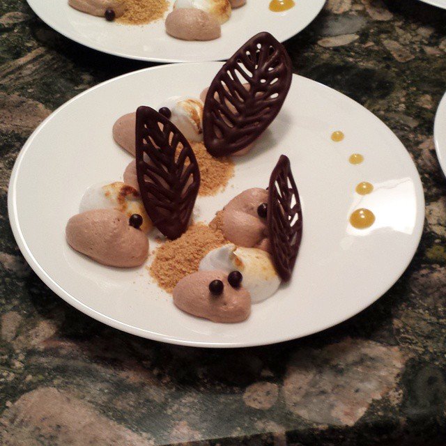 Rocky road / s'mores style dessert... Brule marshmallow, chocolate mousse,…