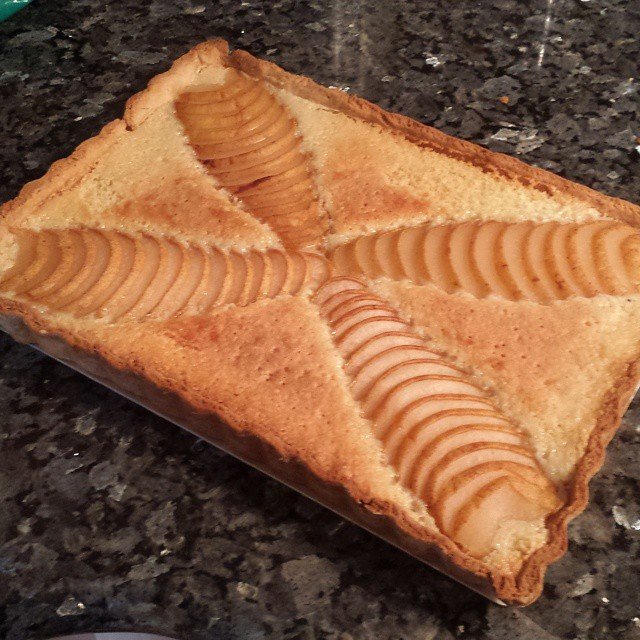 The pear tart... serving with apple caramel sauce. Turned out pretty good. Not…